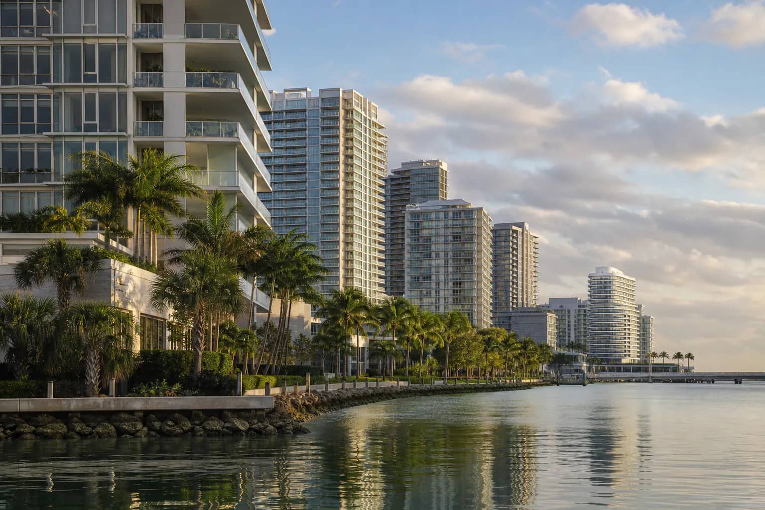 Urban residential neighborhood on Miami's bayfront