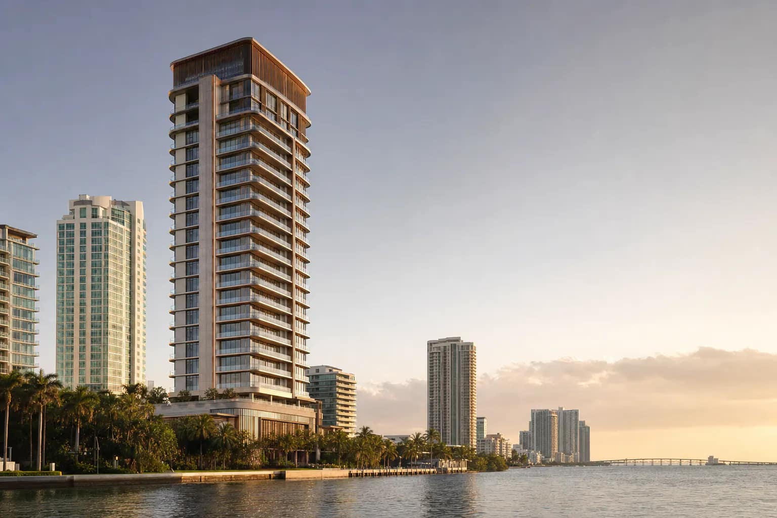 Contemporary waterfront residential architecture in Miami